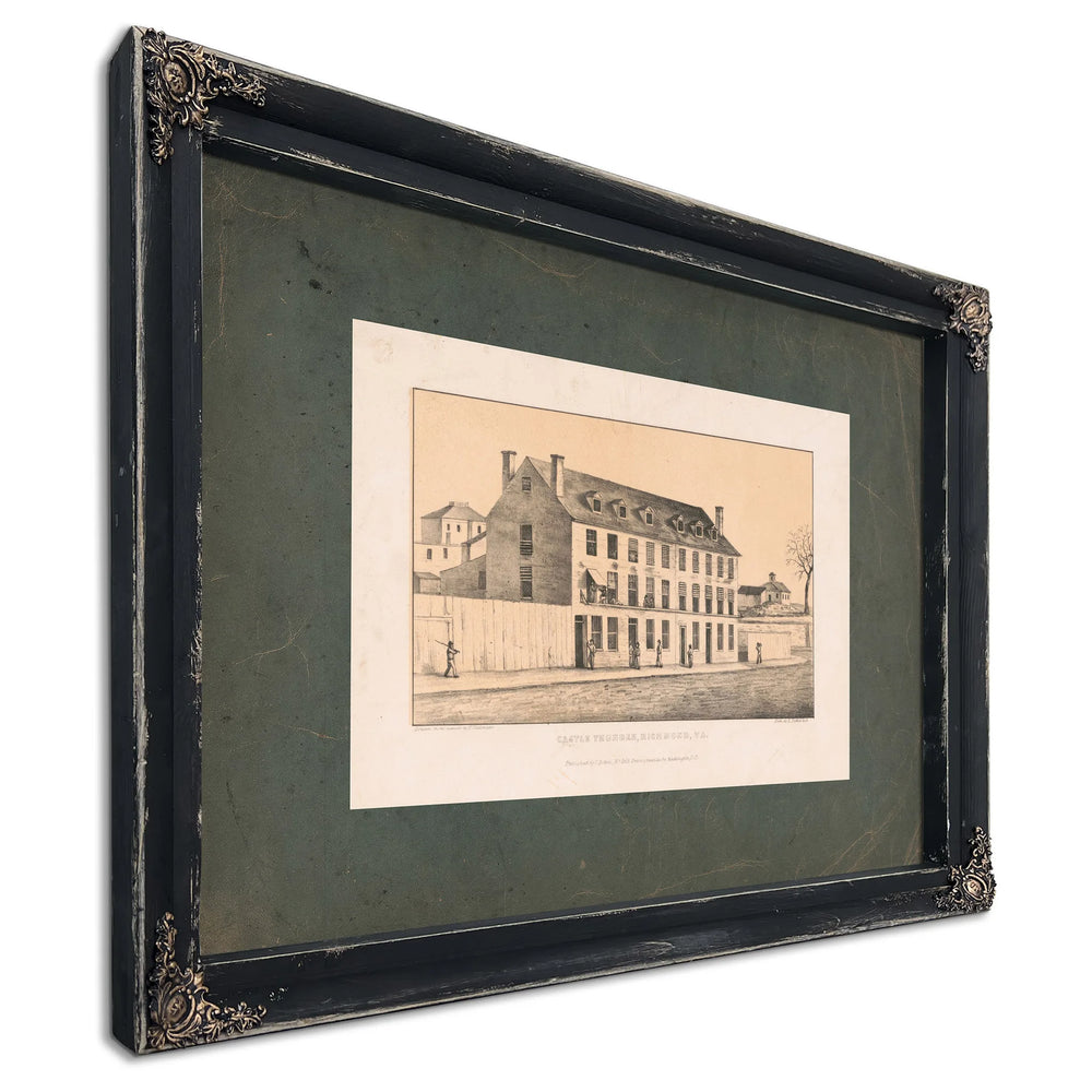 Castle Thunder Richmond Va 19th Century — Ebony Framed Canvas Print | Bella Frye