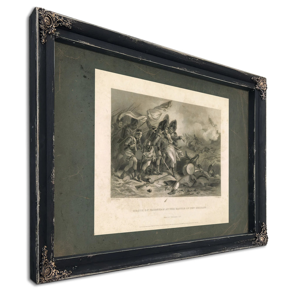 Death of Pakenham at the Battle of New Orleans 186 — Ebony Framed Canvas Print | Bella Frye