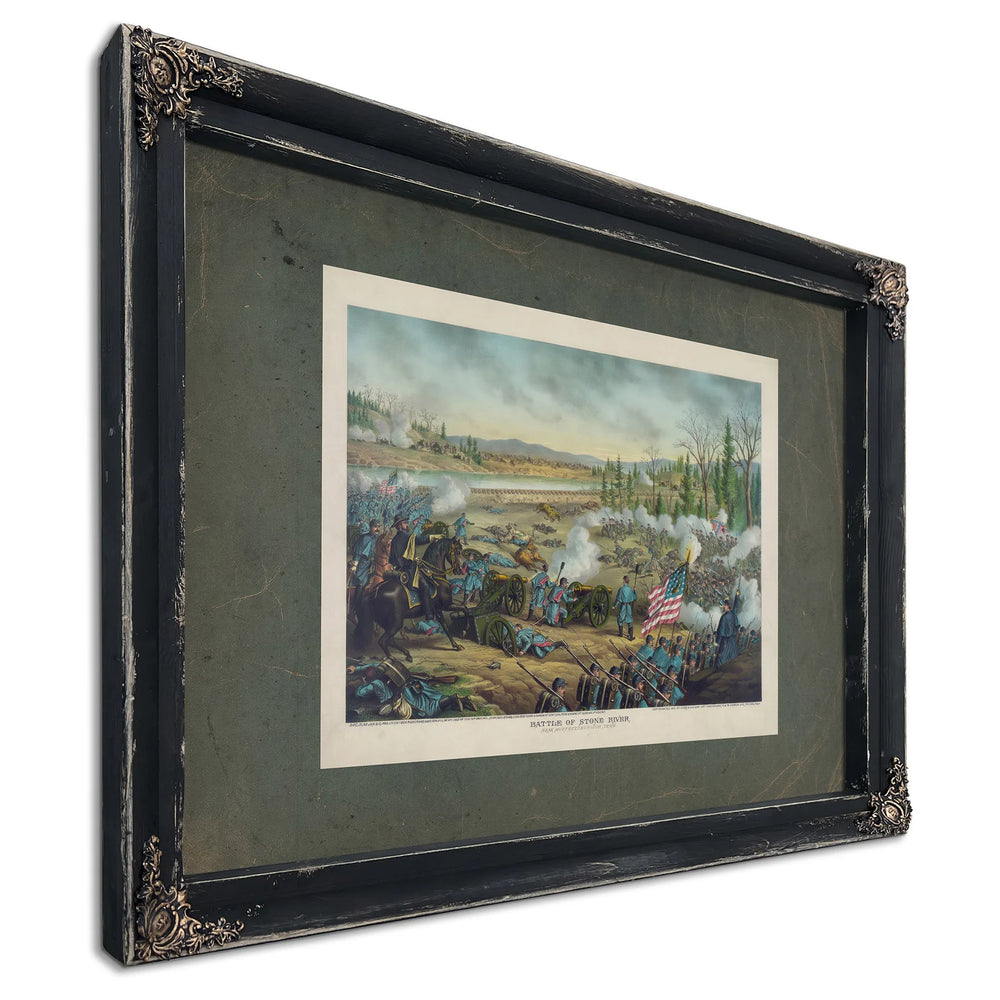 Battle of Stone River Near Murfreesborough Tenndec 31 62 Jan 2 3 1863union G — Ebony Framed Canvas Print | Bella Frye