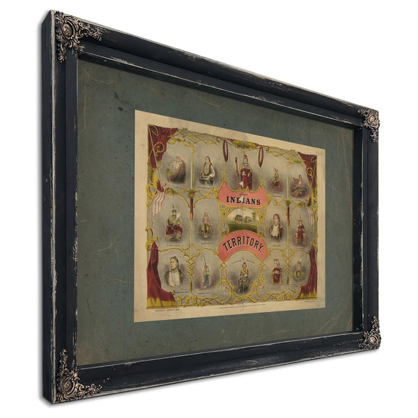 Indians of the Territory 1875 — Ebony Framed Canvas Print | Bella Frye