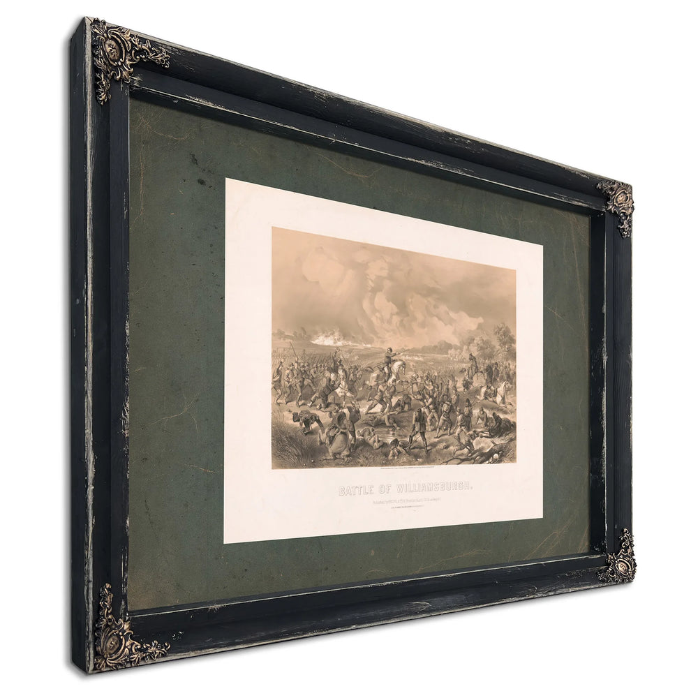 Battle of Williamsburgh 1862 — Ebony Framed Canvas Print | Bella Frye