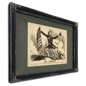 Col John C Fremont Planting the American on the Rocky Mountains 185 — Ebony Framed Canvas Print | Bella Frye