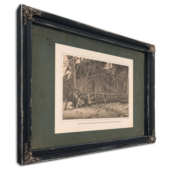 Commander Selfridge on His Return Reconnaissance Into the Interior of Darien — Ebony Framed Canvas Print | Bella Frye