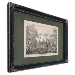 Battle of Tugela River Near Cheveley Camp 19th Century — Ebony Framed Canvas Print | Bella Frye