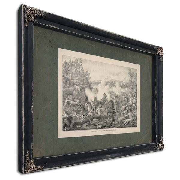 Battle of Tugela River Near Cheveley Camp 19th Century — Ebony Framed Canvas Print | Bella Frye
