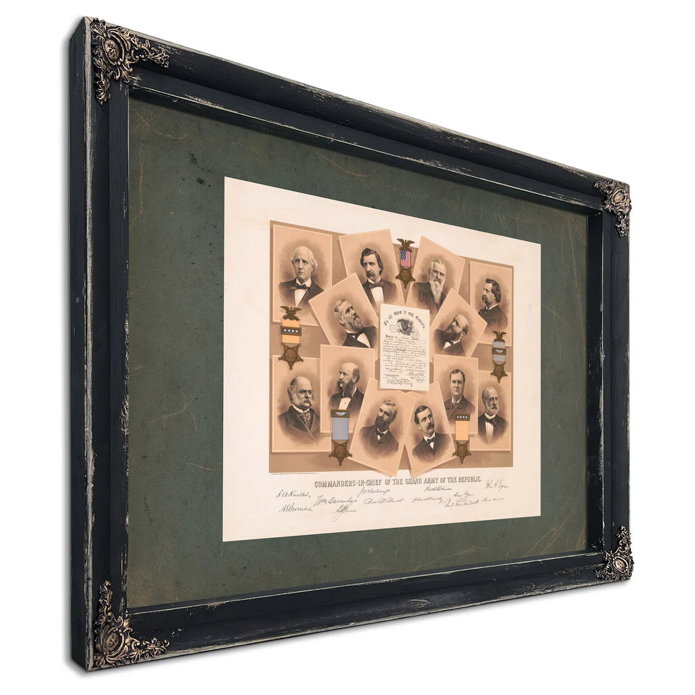 Commanders in Chief of the Grand Army of the Republic 1885 — Ebony Framed Canvas Print | Bella Frye