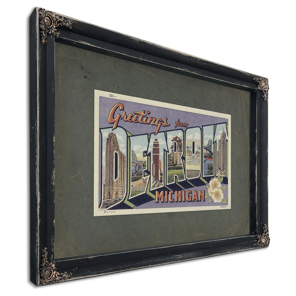 Michigan Detroit — Ebony Framed Canvas Print | Bella Frye