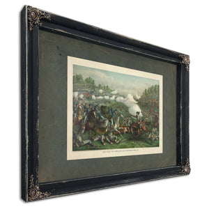 Battle of Opequan or Winchester Vasept 19 1864union_ Gen Sheridan Conf Gen E — Ebony Framed Canvas Print | Bella Frye