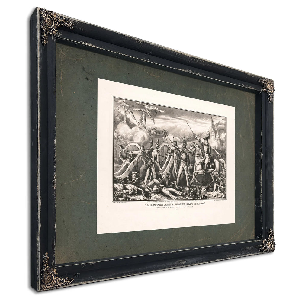 A Little More Grape Capt Bragg General Taylor at the Battle of Buena Vista Feb — Ebony Framed Canvas Print | Bella Frye