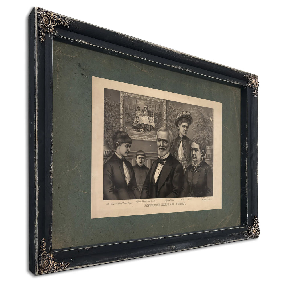 Jefferson Davis and Family 189 — Ebony Framed Canvas Print | Bella Frye