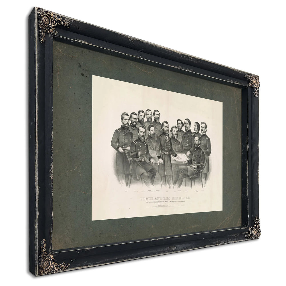 Grant and His Generals Distinguished Commanders in the Campaign Against Rich — Ebony Framed Canvas Print | Bella Frye