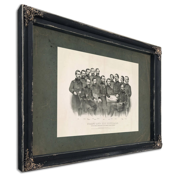 Grant and His Generals Distinguished Commanders in the Campaign Against Rich — Ebony Framed Canvas Print | Bella Frye