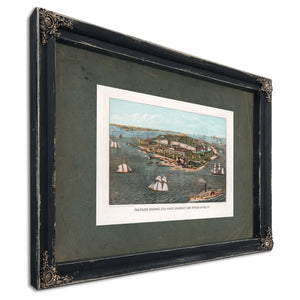 Fortress Monroe Old Point Comfort and Hygeia Hotel Va 1861 — Ebony Framed Canvas Print | Bella Frye