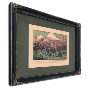 Glorious Charge of Hancocks Division 2nd of the Army of the Potomac at the B — Ebony Framed Canvas Print | Bella Frye