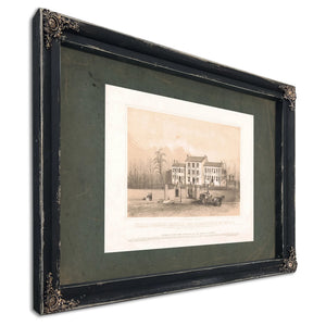 Female Seminary Nashville Tenn Barracks of the 51st Regt Ov March 1862 1862 — Ebony Framed Canvas Print | Bella Frye