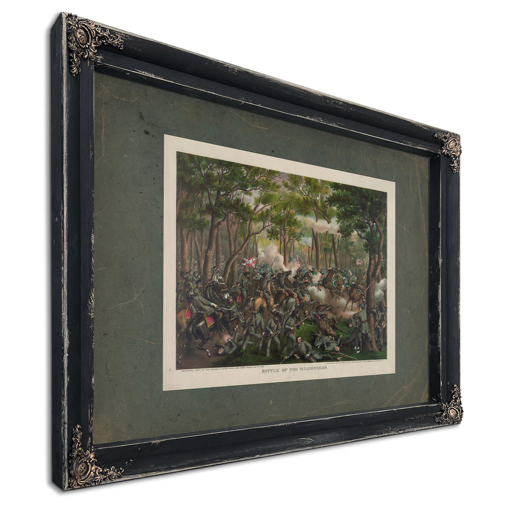 Battle of the Wildernessdesperate Fight on the Orange Ch Plank Road Near Tod — Ebony Framed Canvas Print | Bella Frye