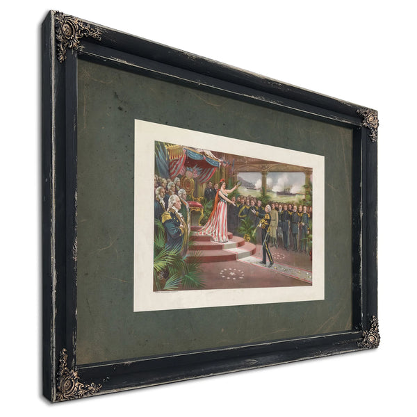 Americas Welcome to Dewey 1899 — Ebony Framed Canvas Print | Bella Frye