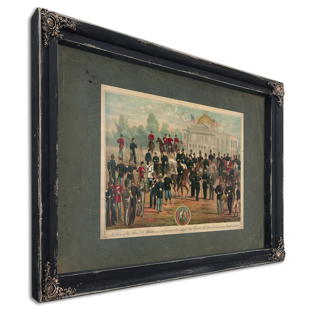 in Honor of the Mass Vol Militia and Its Commanders and the One Hundredth Ye — Ebony Framed Canvas Print | Bella Frye