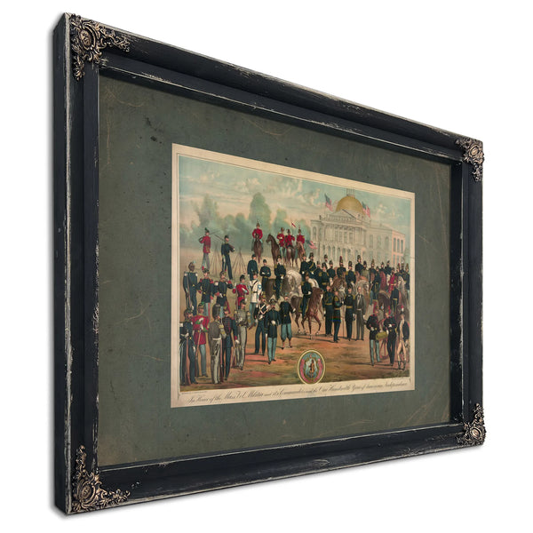 in Honor of the Mass Vol Militia and Its Commanders and the One Hundredth Ye — Ebony Framed Canvas Print | Bella Frye