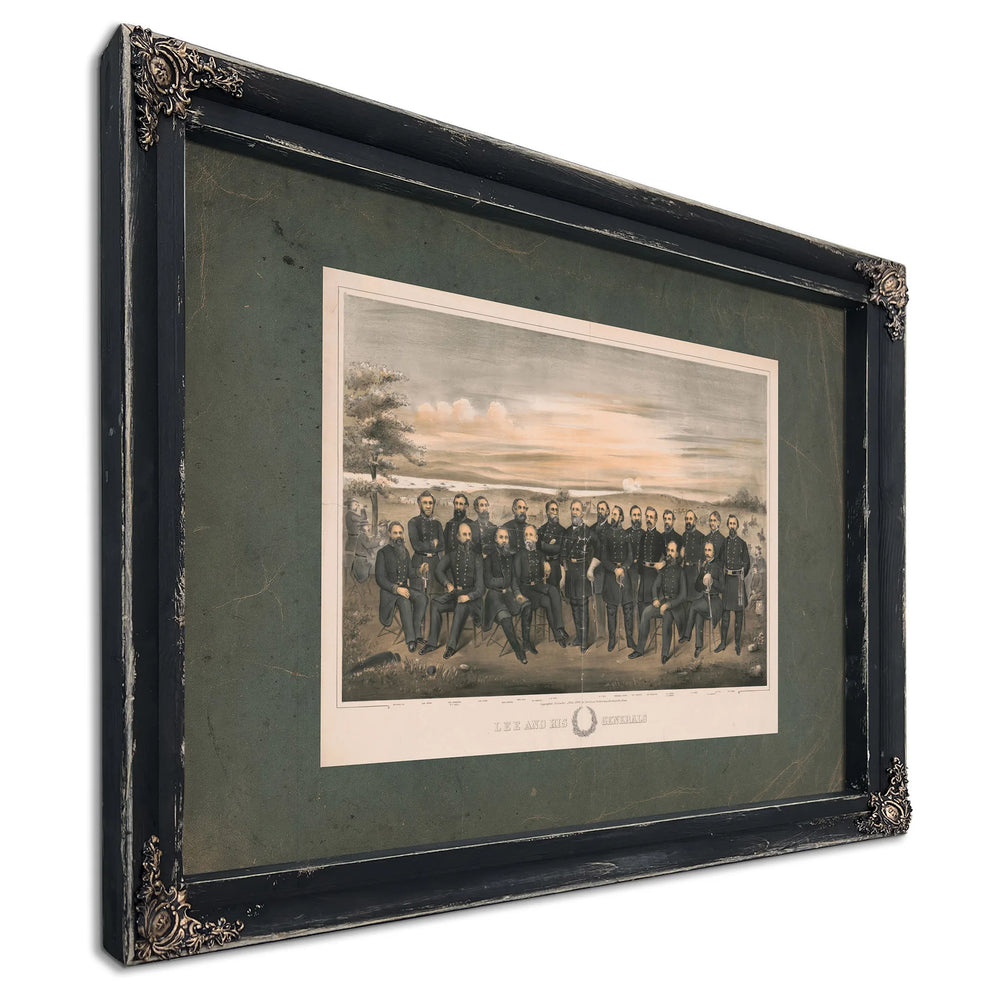 Lee and His Generals 194 — Ebony Framed Canvas Print | Bella Frye