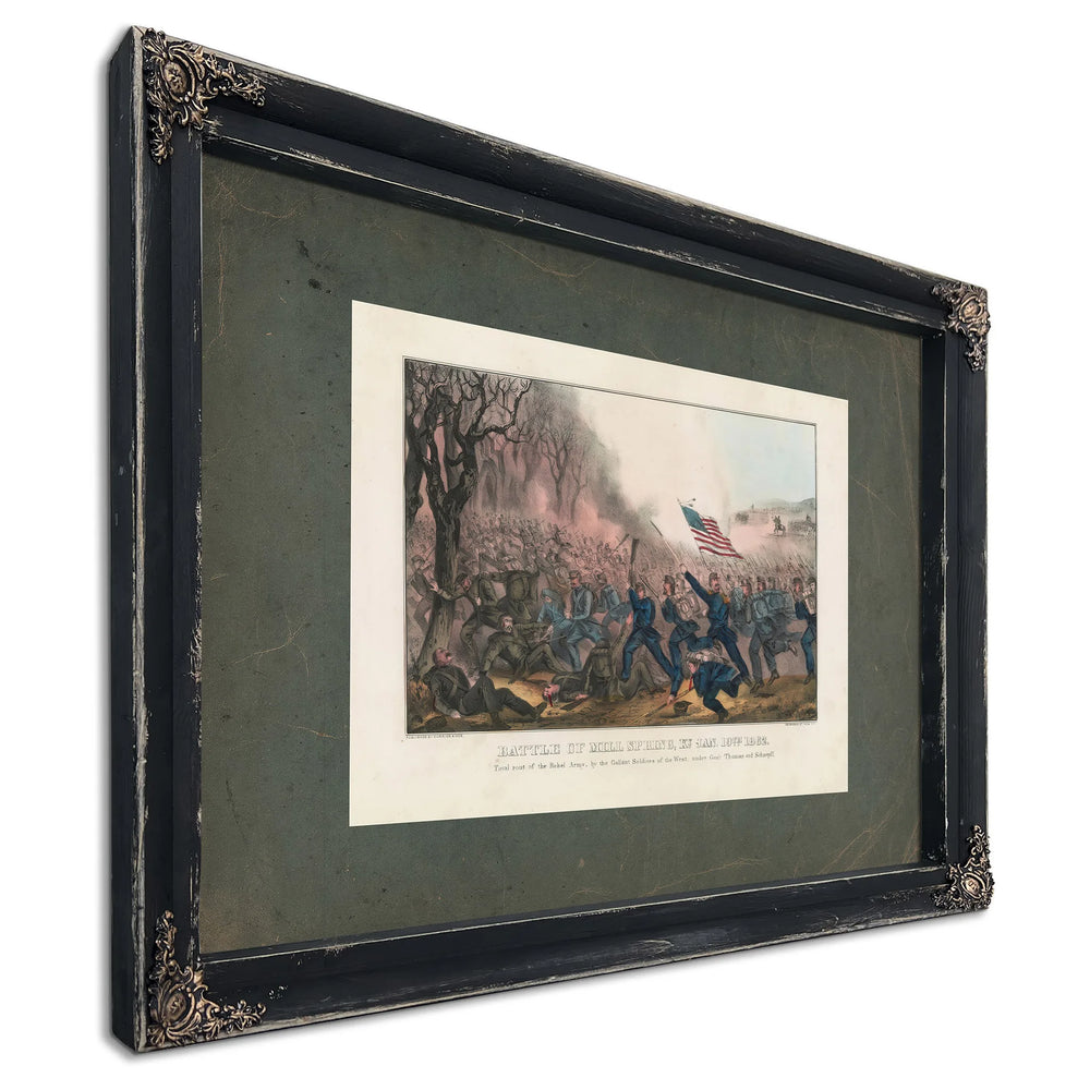 Battle of Mill Spring Ky Jan 19th 1862 1862 — Ebony Framed Canvas Print | Bella Frye