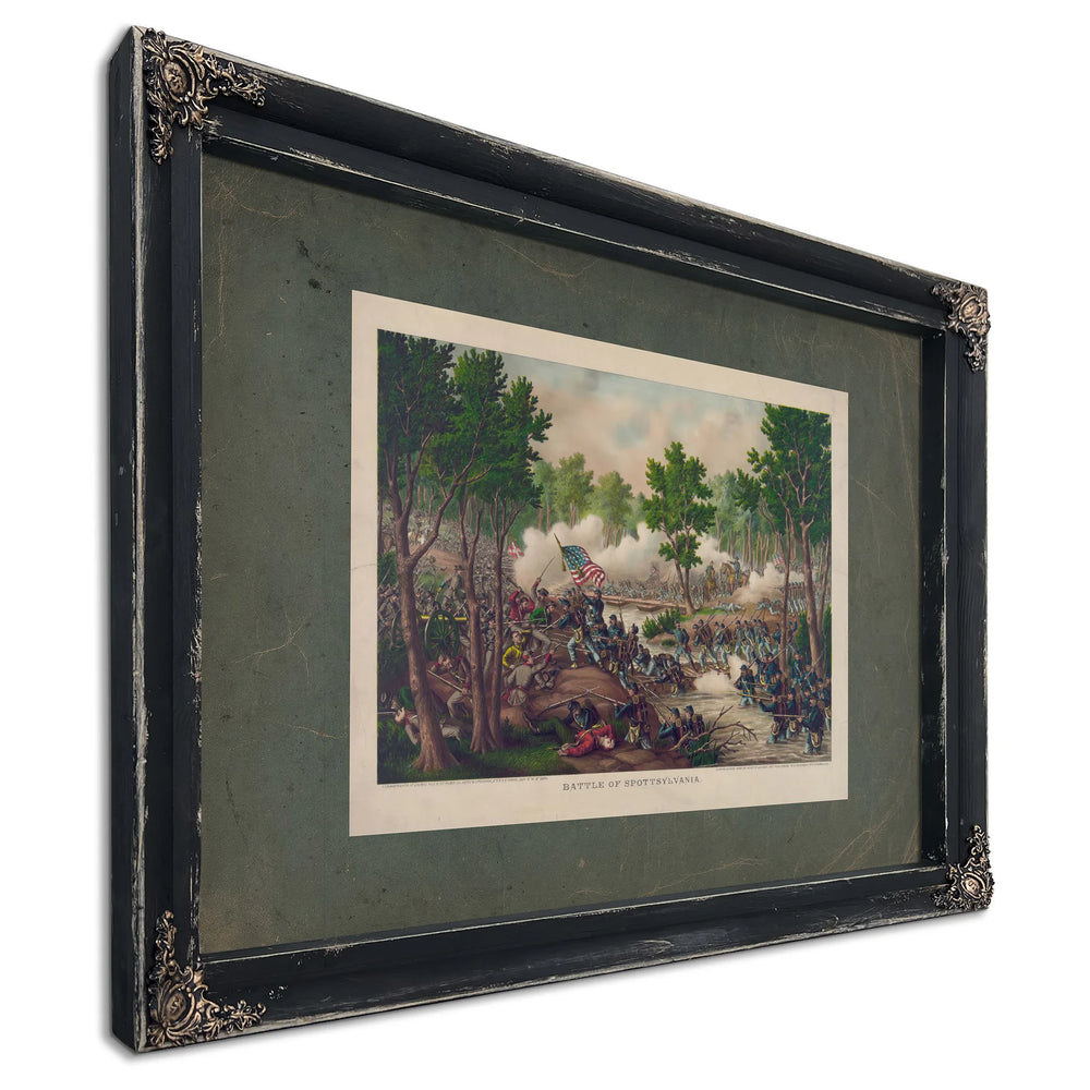 Battle of Spottsylvaniaengagements at Laurel Hill Ny River Va May 8 to 18 1 — Ebony Framed Canvas Print | Bella Frye