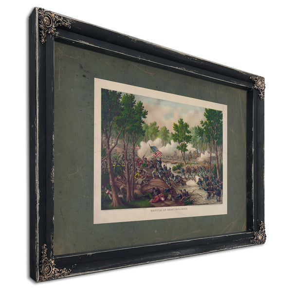 Battle of Spottsylvaniaengagements at Laurel Hill Ny River Va May 8 to 18 1 — Ebony Framed Canvas Print | Bella Frye