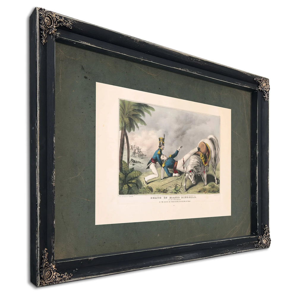 Death of Major Ringgold of the Flying Artillery 1846 — Ebony Framed Canvas Print | Bella Frye