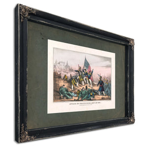 Attack on Chapultepec Sept 13th 1847mexicans Routed With Great Loss 1847 — Ebony Framed Canvas Print | Bella Frye