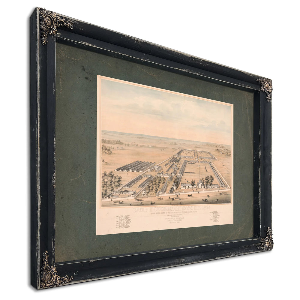 Camp Douglas Chicago Ill 1864 1864 — Ebony Framed Canvas Print | Bella Frye