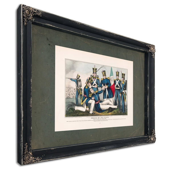 Death of Colonel Clay Battle of Buena Vista Febuary 23rd 1847 1847 — Ebony Framed Canvas Print | Bella Frye