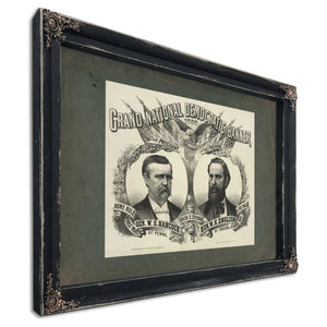 Grand National Democratic Banner_ 188 188 — Ebony Framed Canvas Print | Bella Frye