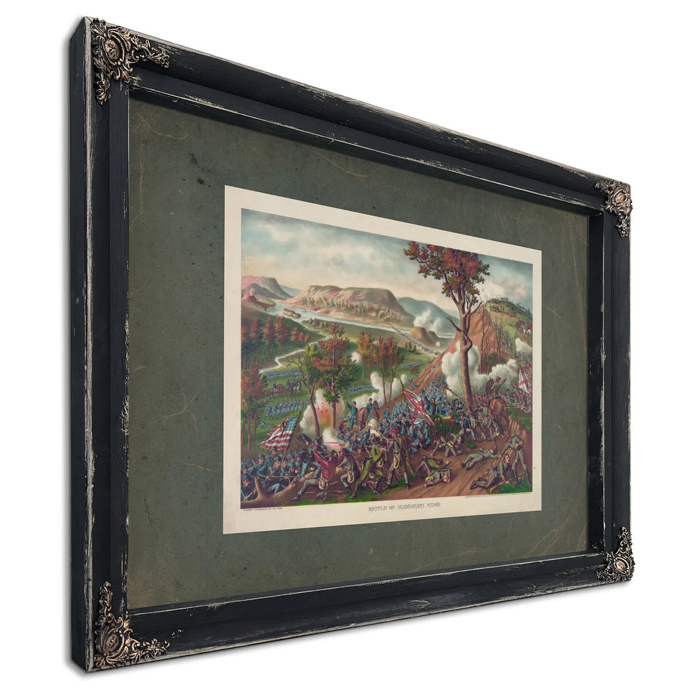Battle of Missionary Ridge Fought November 23 25 1863 1886 — Ebony Framed Canvas Print | Bella Frye