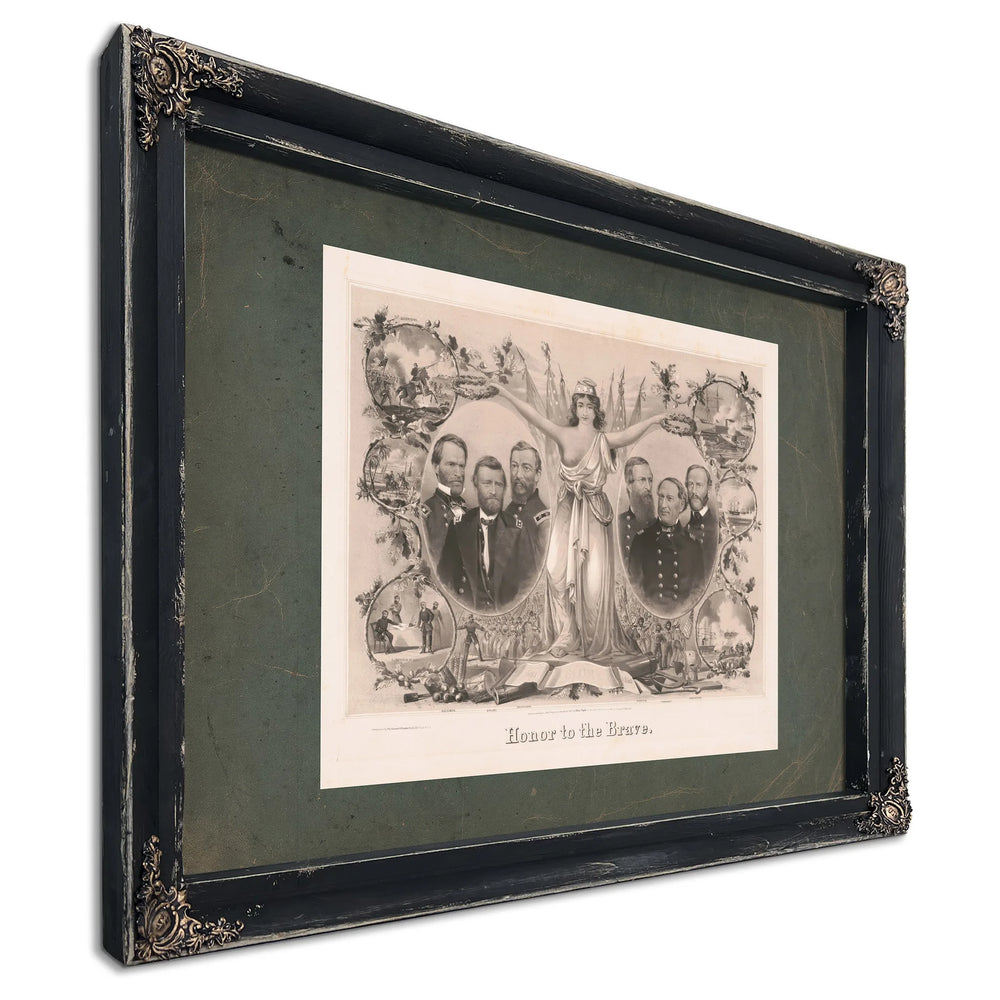 Honor to the Brave 1865 — Ebony Framed Canvas Print | Bella Frye