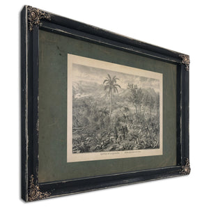 Battle of La Quasina Near Santiago De Cuba 19th Century — Ebony Framed Canvas Print | Bella Frye