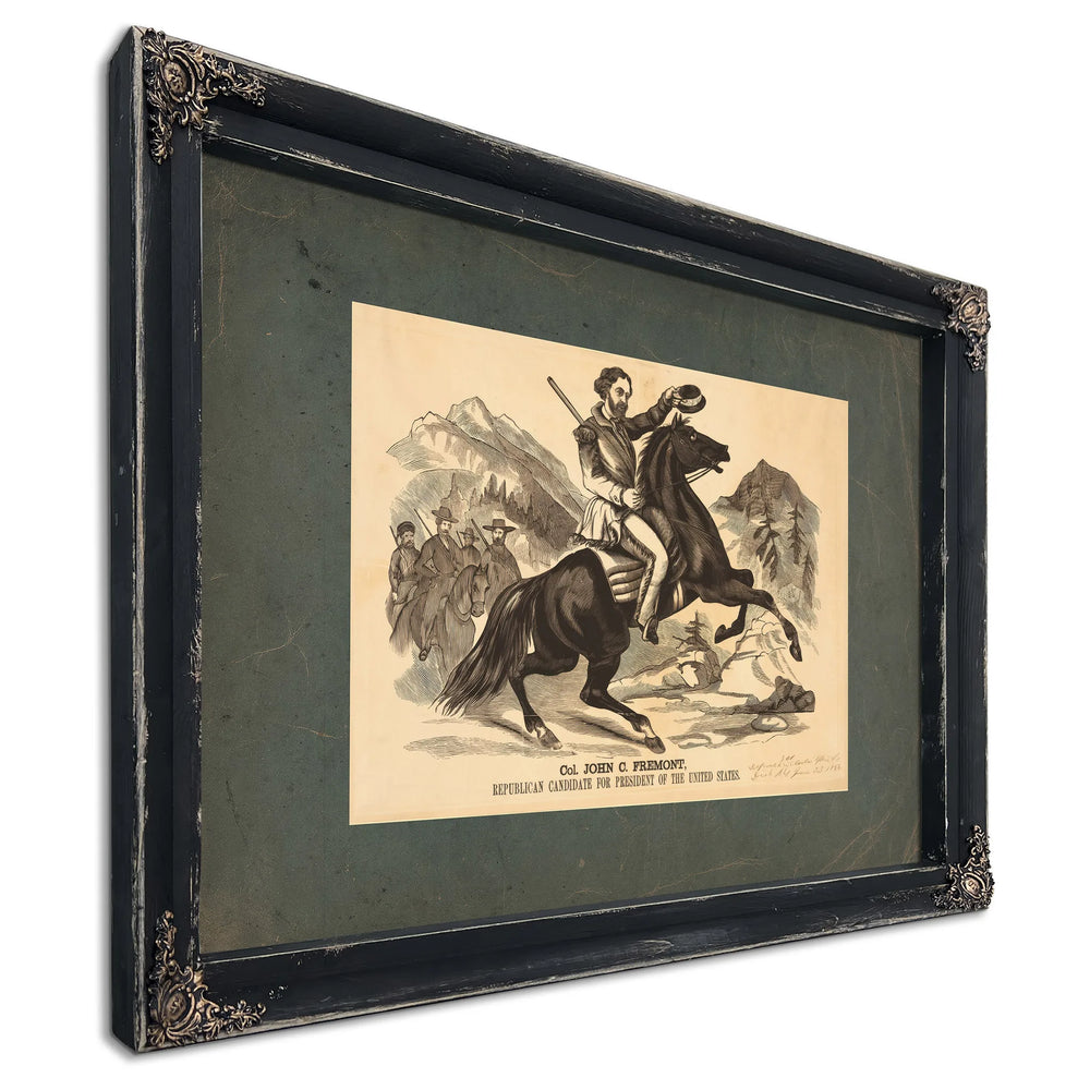 Col John C Fremont Republican Candidate for the President of the United Stat — Ebony Framed Canvas Print | Bella Frye