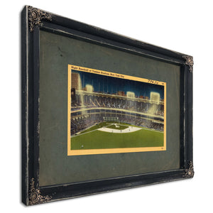 Night Baseball at Yankee Stadium New York City — Ebony Framed Canvas Print | Bella Frye