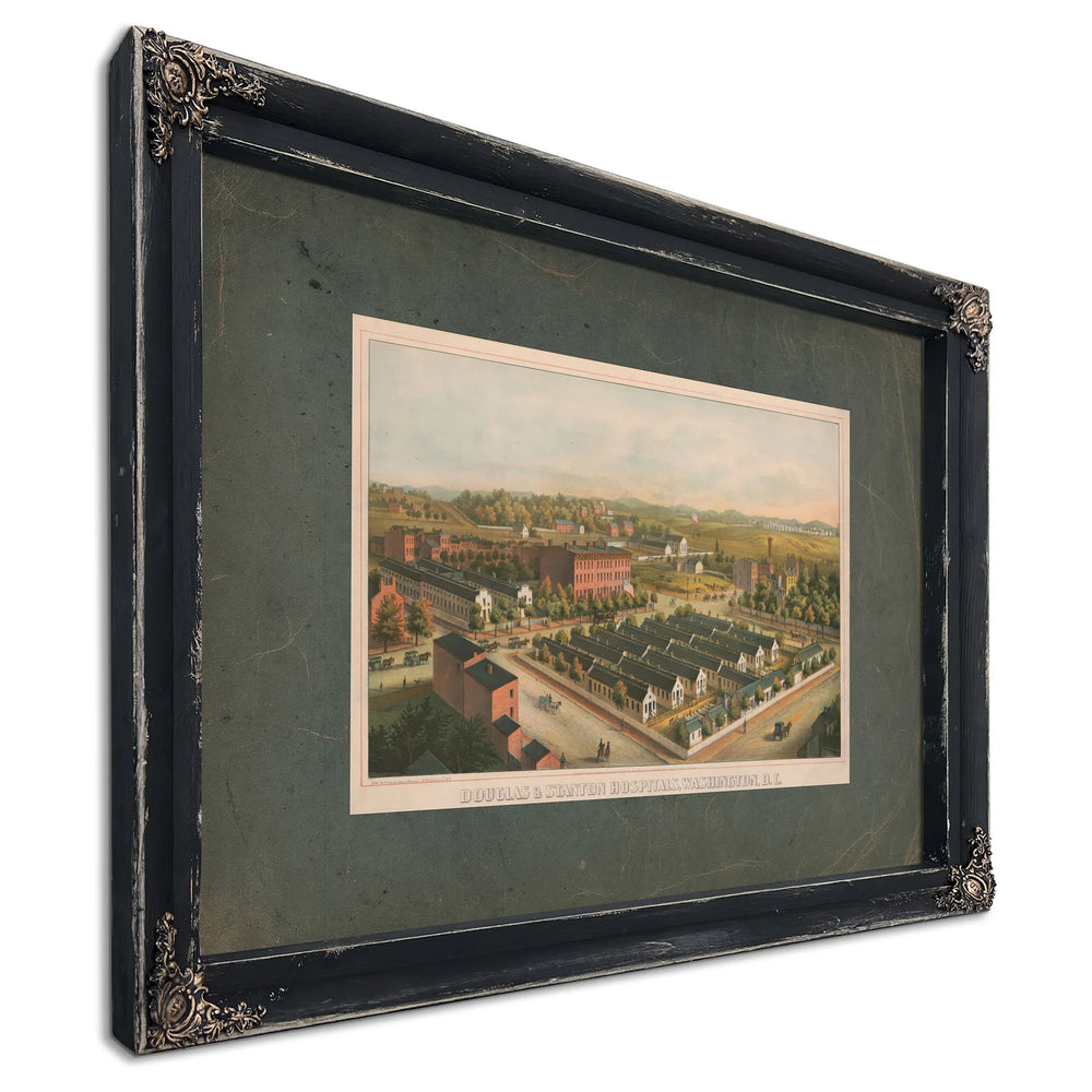 Douglas Stanton Hospitals Washingtondc 1864 — Ebony Framed Canvas Print | Bella Frye