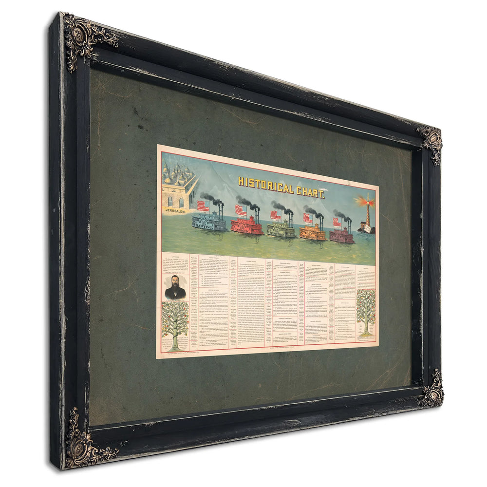 Historical Chart 1897 — Ebony Framed Canvas Print | Bella Frye