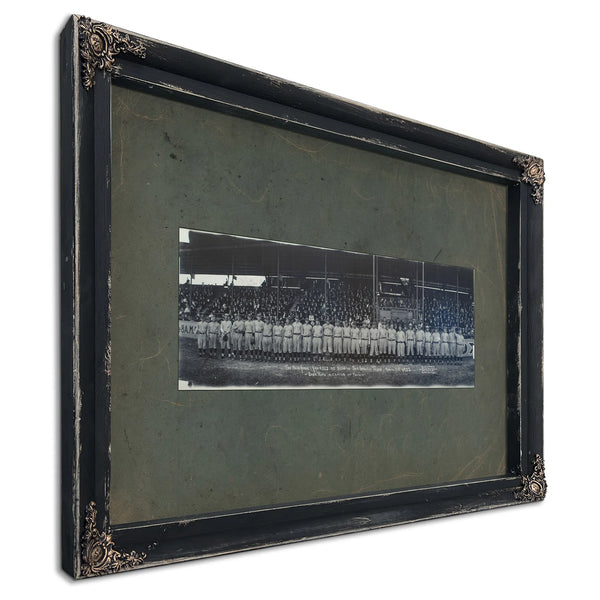 Babe Ruth and the New York Yankees E O Goldbeck San Antonio Texas March 31 — Ebony Framed Canvas Print | Bella Frye