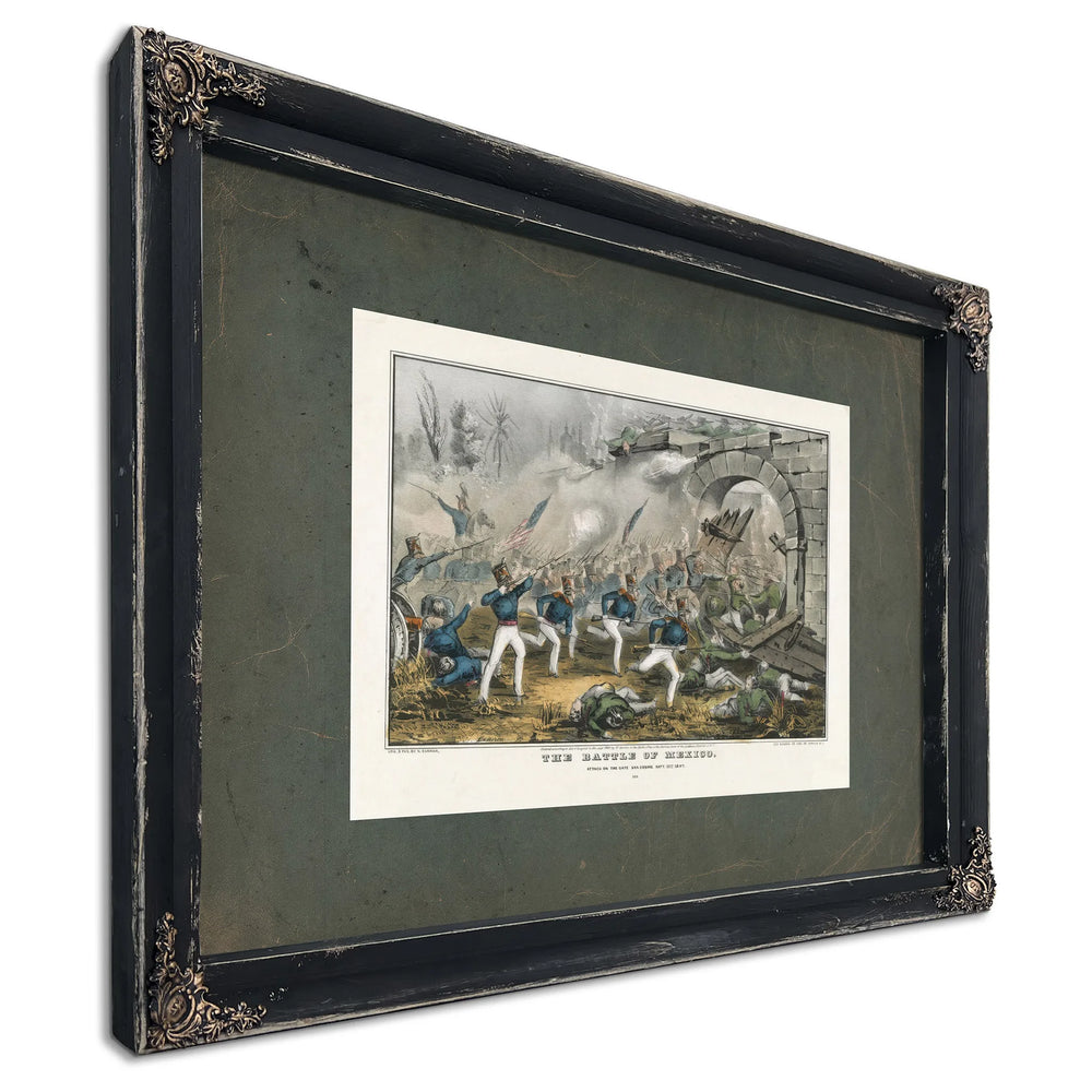 Battle of Mexico 1847 — Ebony Framed Canvas Print | Bella Frye