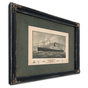 Mongolia Manchuria China Korea Siberia Trans Pacific Line Pacific Mail Steamsh — Ebony Framed Canvas Print | Bella Frye