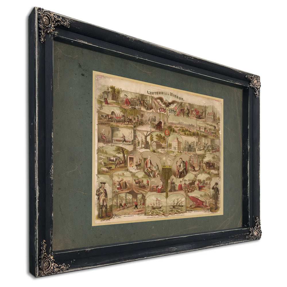 Centennial Mirror 19th Century — Ebony Framed Canvas Print | Bella Frye