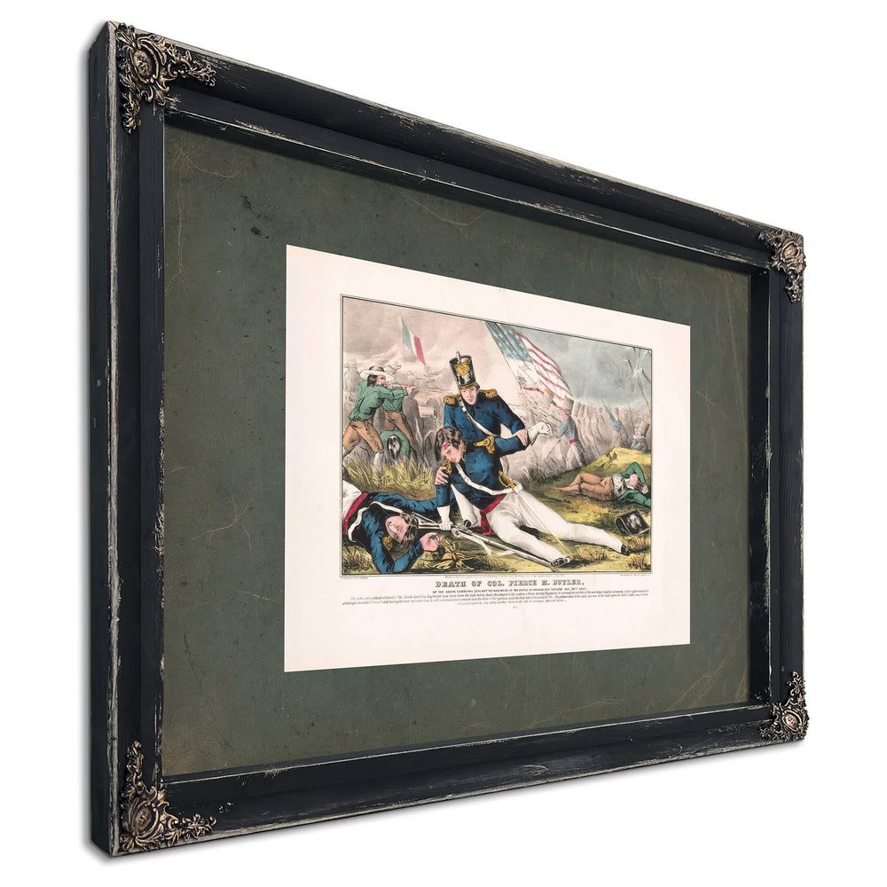 Death of Colonel Pierce M Butler of the South Carolina Palmetto Regiment at — Ebony Framed Canvas Print | Bella Frye