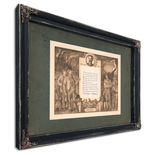 5 Men 1916 — Ebony Framed Canvas Print | Bella Frye