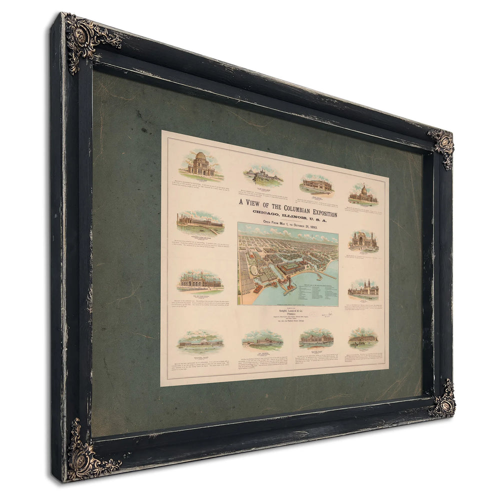 a View of the Columbian Exposition 1892 — Ebony Framed Canvas Print | Bella Frye