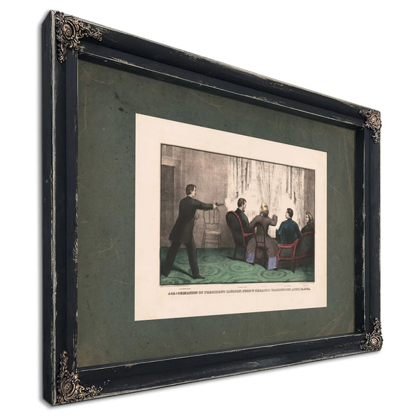 Assassination of President Lincoln Fords Theatre Washington April 14 1865 18 — Ebony Framed Canvas Print | Bella Frye