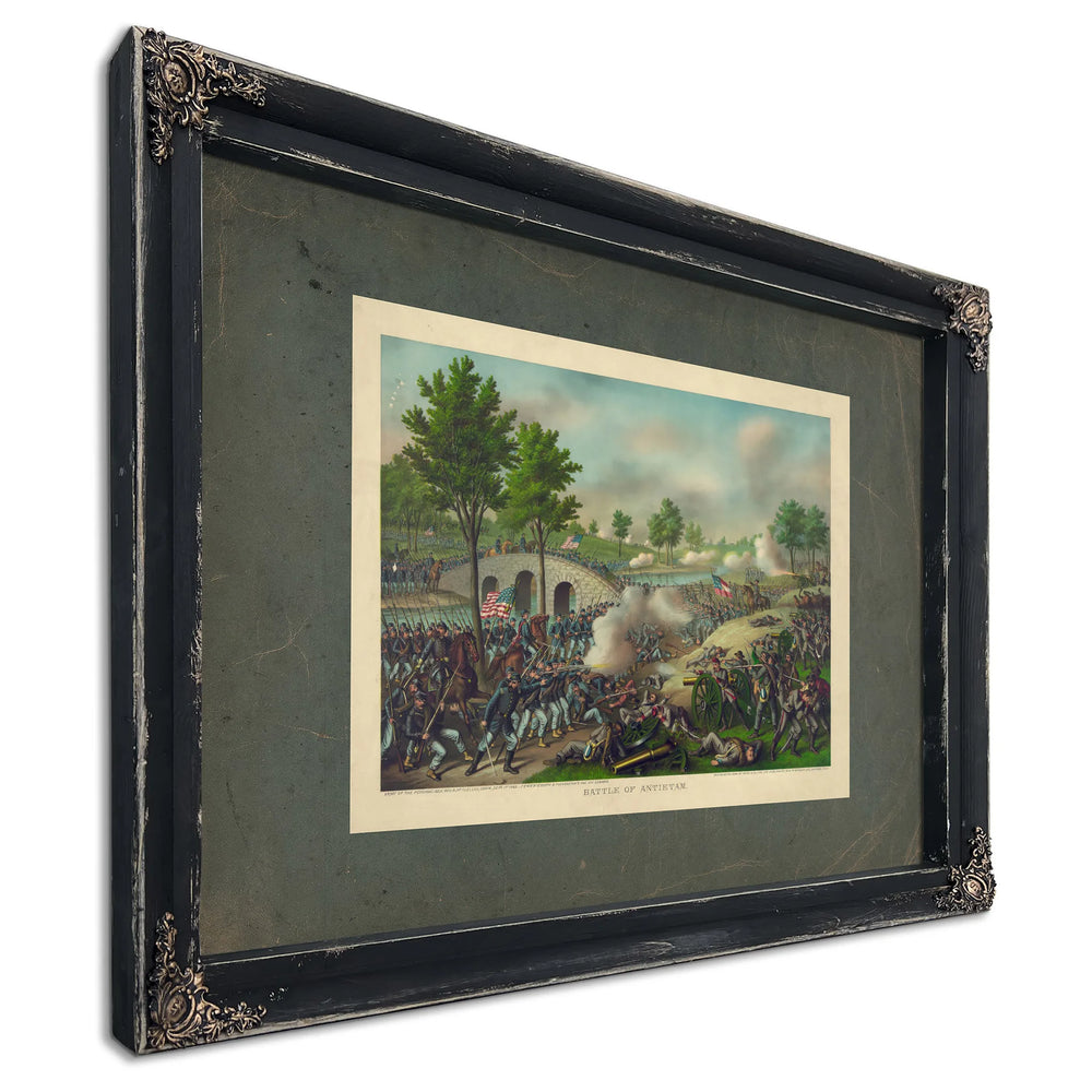 Battle of Antietamarmy of the Potomac_ Gen Geo B Mcclellan Comm Sept 17 1862 — Ebony Framed Canvas Print | Bella Frye