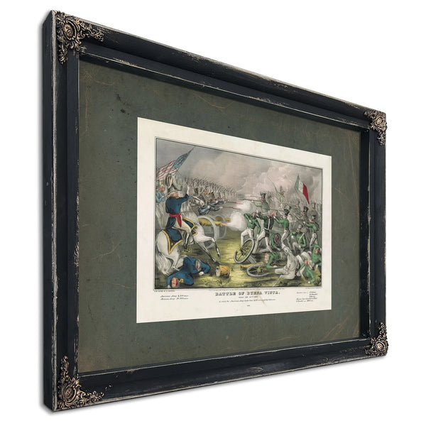 Battle of Buena Vista Fought Feby 23rd 1847 in Which the American Army Under — Ebony Framed Canvas Print | Bella Frye