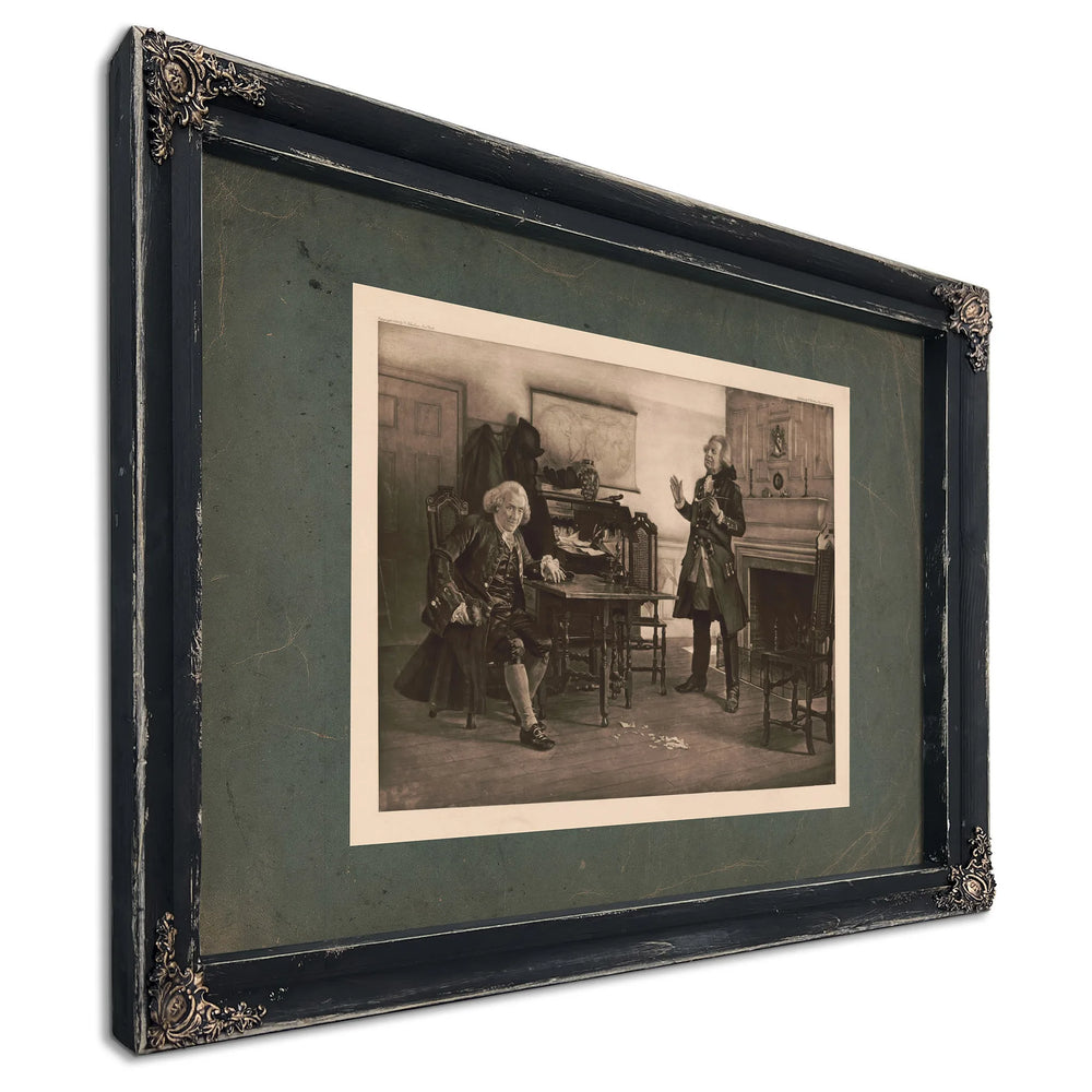 Franklin and Gen Braddock 196 — Ebony Framed Canvas Print | Bella Frye